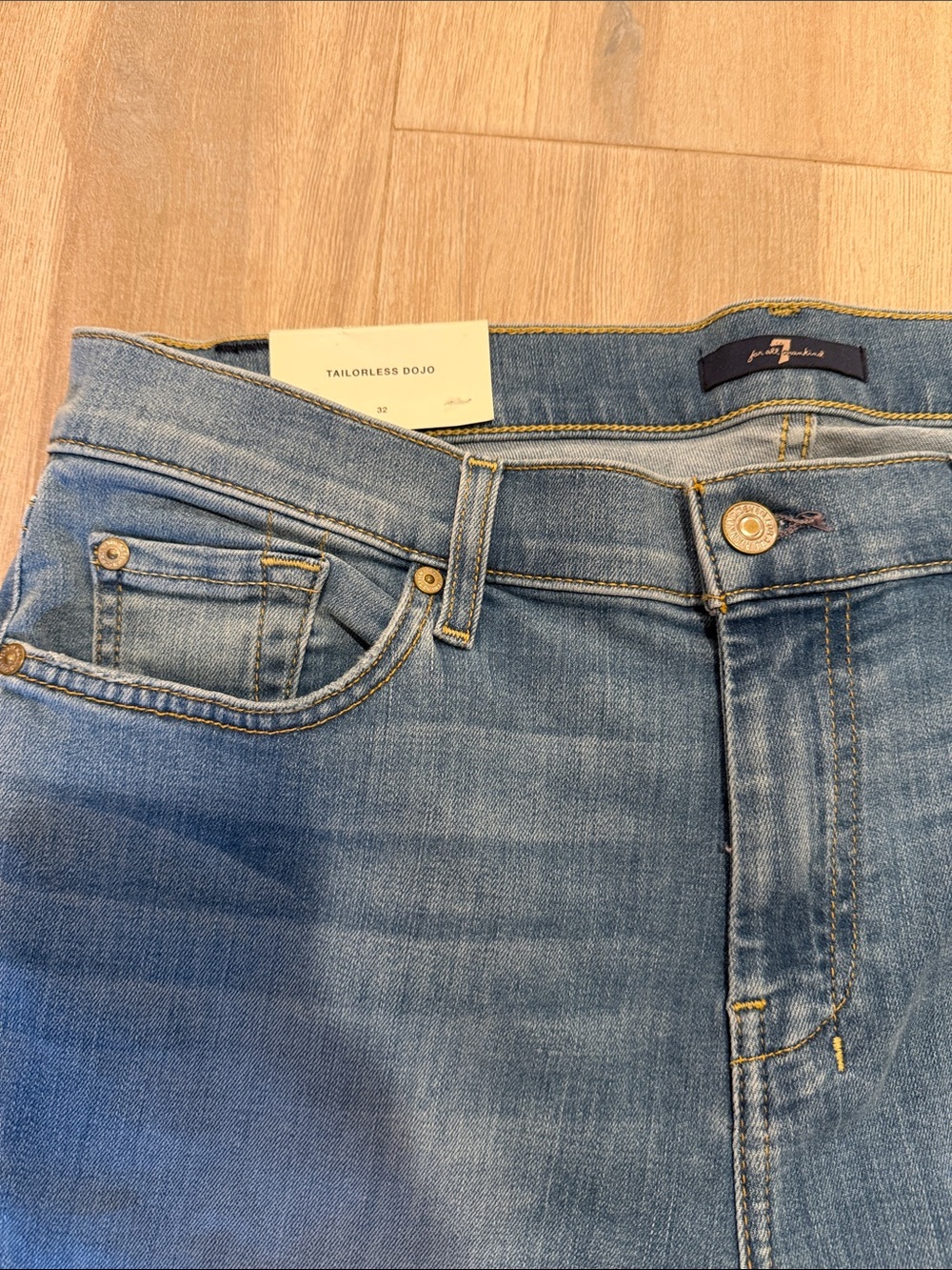 7 For All Mankind Medium Blue Flare Jeans - Picture 2 of 5
